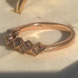 10k Rose Gold Champagne Diamond Ring